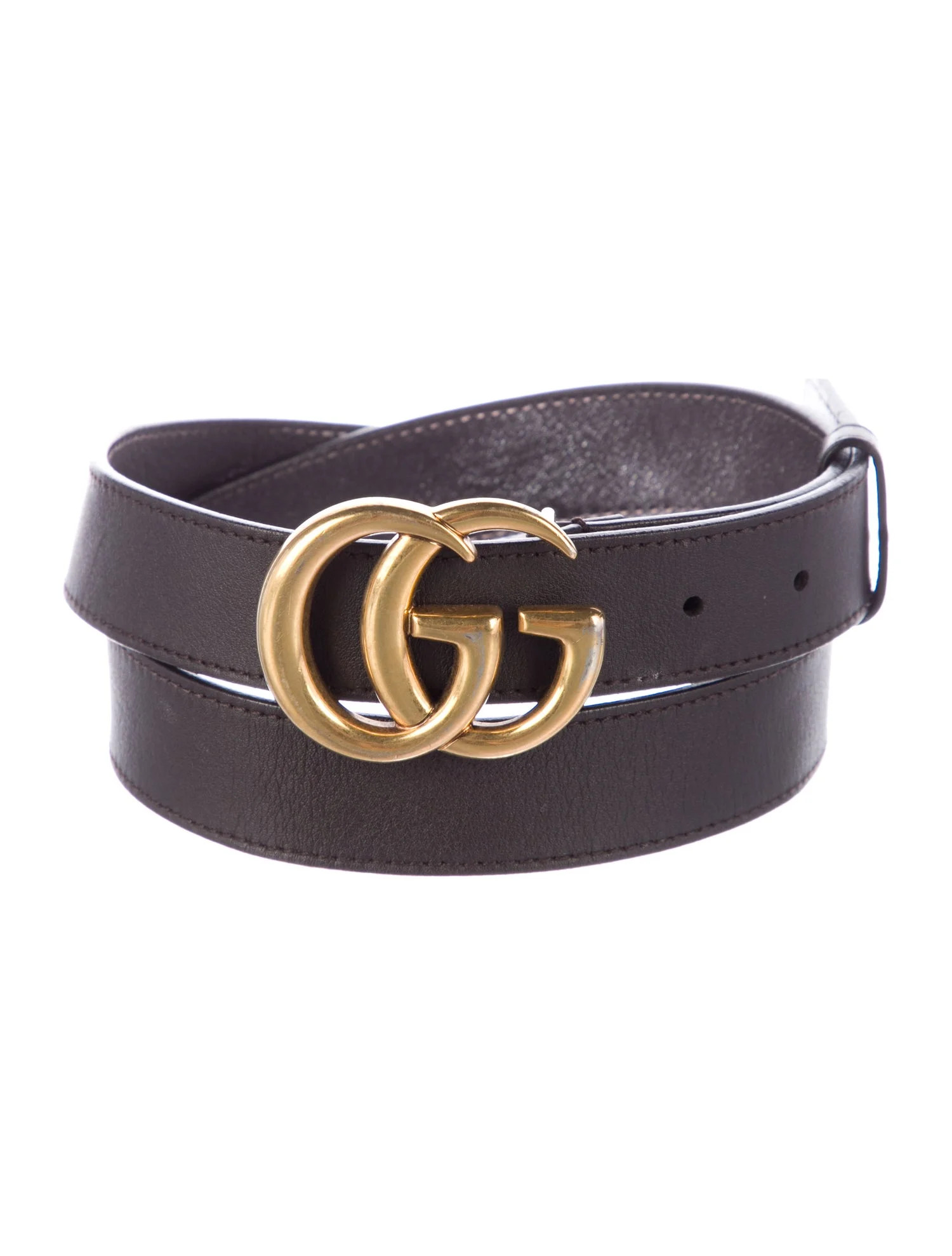 Double G Logo Skinny Belt | The RealReal