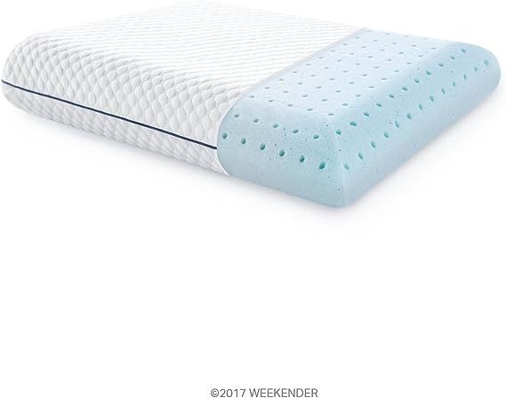 WEEKENDER Ventilated Gel Memory Foam Pillow - Washable Cover - Standard Size | Amazon (US)