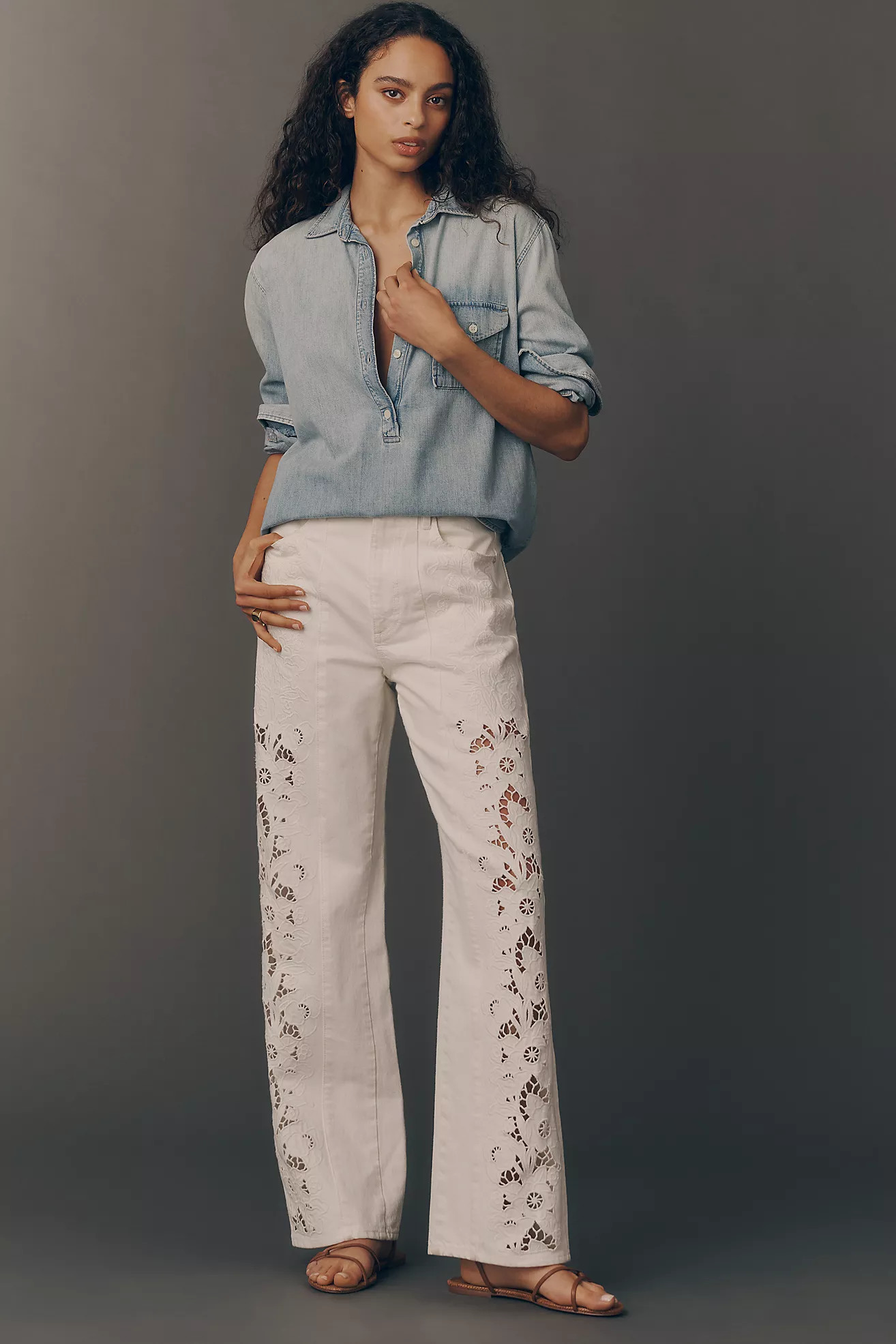 PAIGE Sawyer High-Rise Wide-Leg Cutout Jeans | Anthropologie (US)