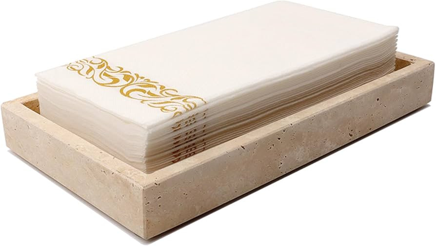 Natural Travertine Guest Towel Holder, Stone Napkin Holder for Bathroom,Gorgeous Bathroom Napkin ... | Amazon (US)