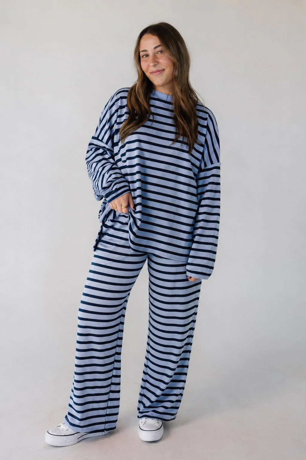 Cutie Petite Modest Everyday Stripe Set - Cotton Ribbed | Called To Surf
