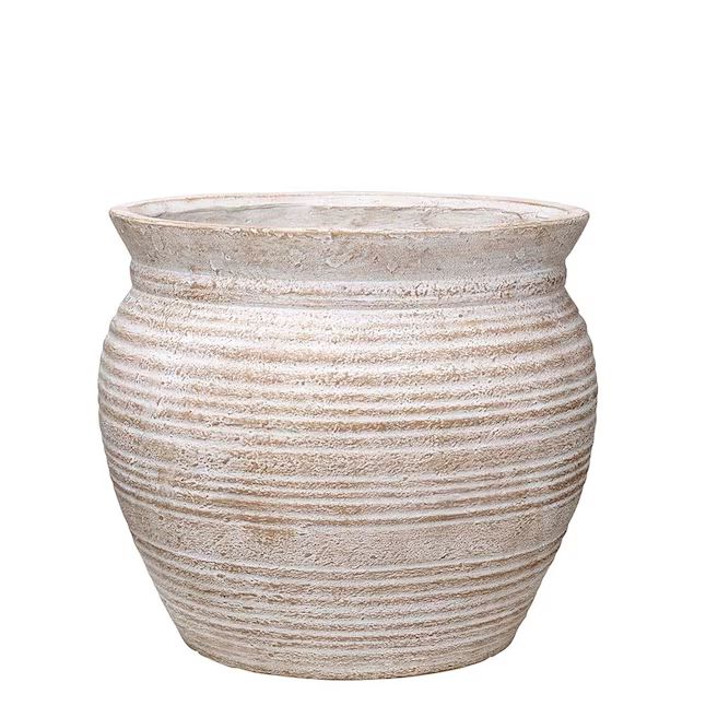 allen + roth 13-in W x 11.25-in H Off-white Mixed/Composite Traditional Indoor/Outdoor Planter | Lowe's