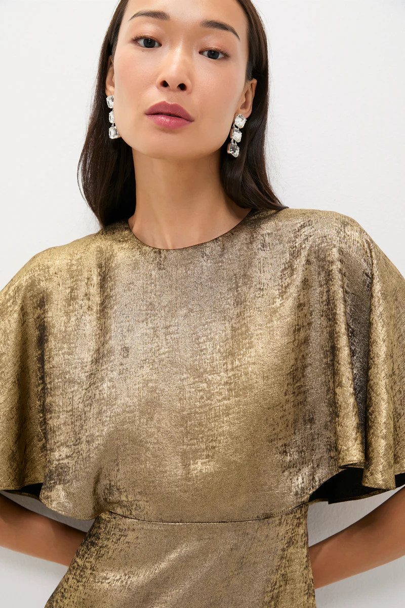 Gold Cape Leah Dress | Tuckernuck (US)