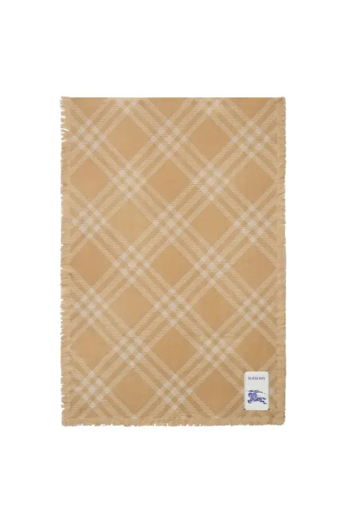 burberry Wide Check Wool Silk Scarf in Sand/ecru at Nordstrom | Nordstrom
