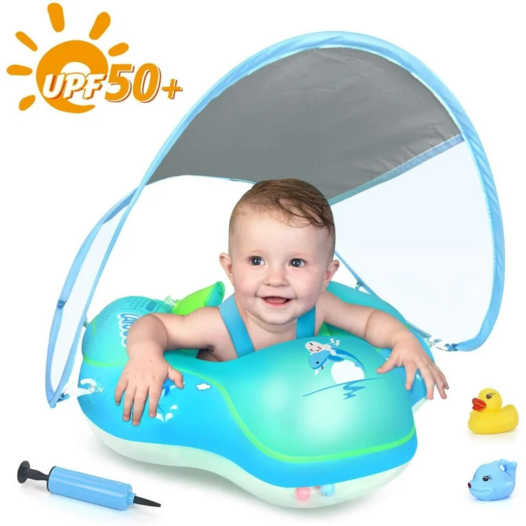 LAYCOL Baby Swimming Float Inflatable Baby Pool Float Ring Newest with Sun Protection Canopy,add ... | Walmart (US)