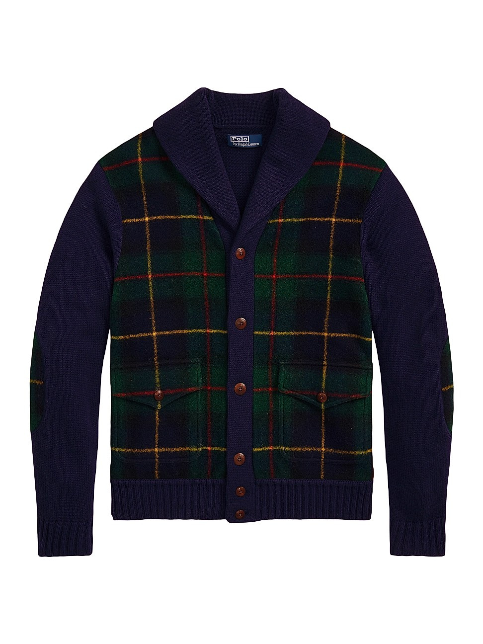 Men's Tartan Wool Shawl Cardigan - Polo Tartan - Size XL | Saks Fifth Avenue