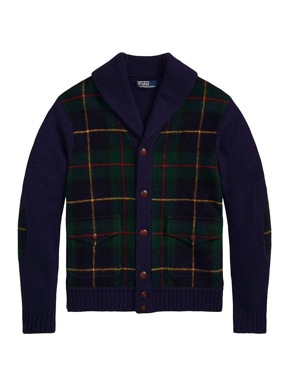 Men's Tartan Wool Shawl Cardigan - Polo Tartan - Size XL | Saks Fifth Avenue
