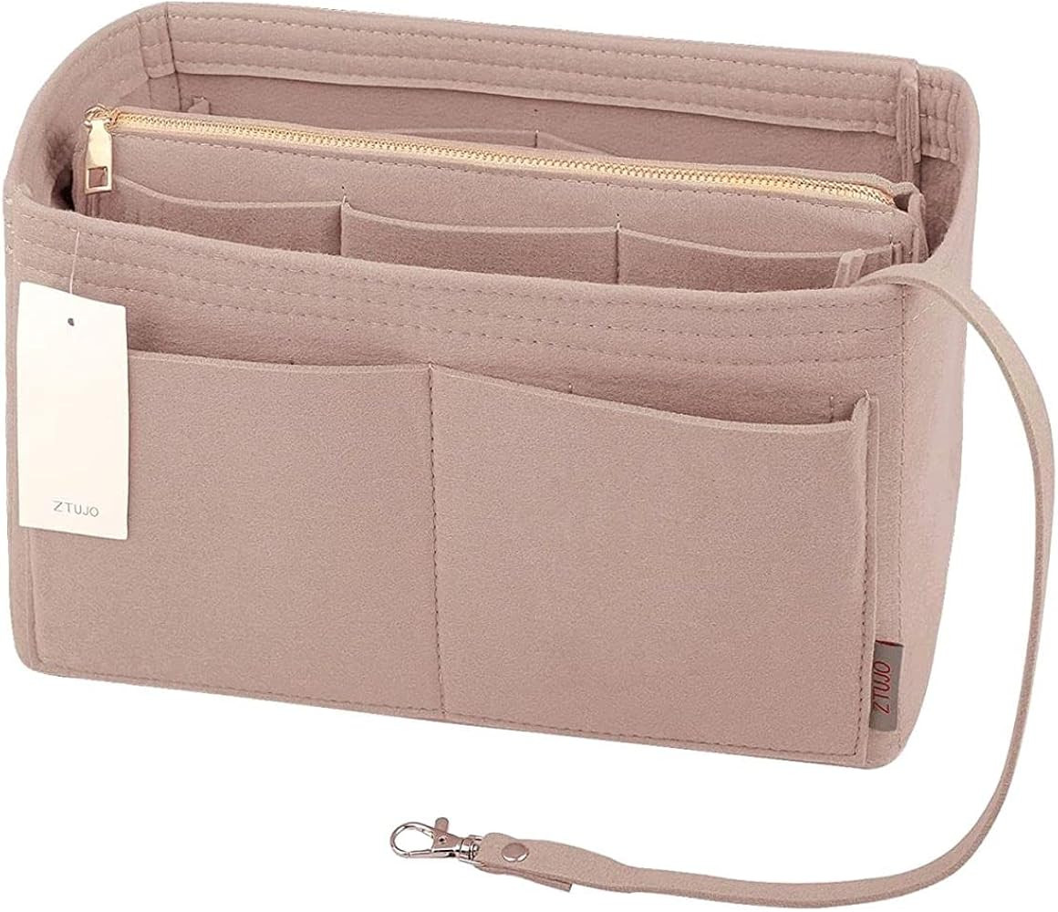 ZTUJO Purse Organizer Insert, Felt Bag Organizer with Metal Zipper, Handbag & Tote Shaper, For Sp... | Amazon (US)