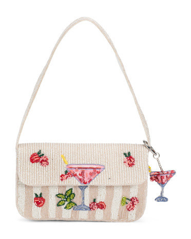 Beaded Pina Colada Flap Shoulder Bag for Women | Leather | Marshalls