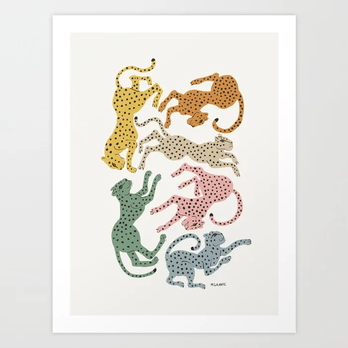 Rainbow Cheetah Art Print | Society6