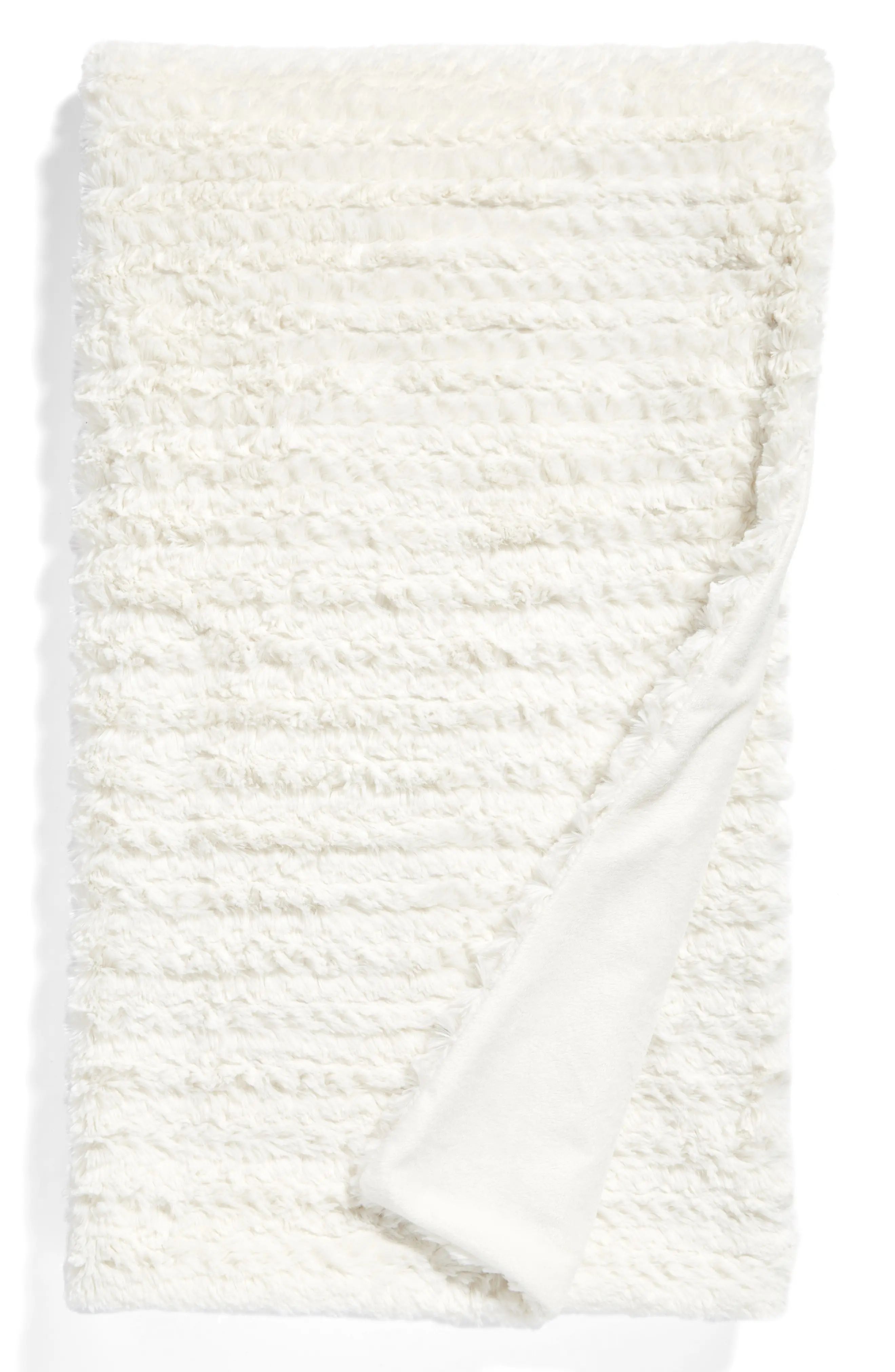 Nordstrom at Home Soft Ribbed Plush Throw | Nordstrom