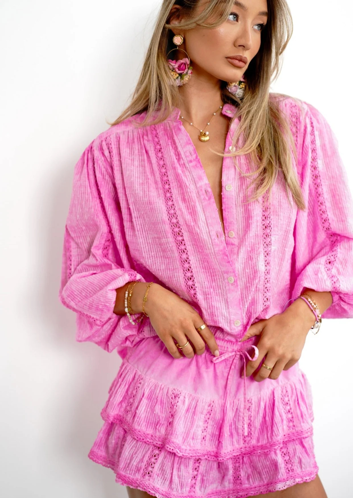Pink Embroidery Top Poupette | outdazl