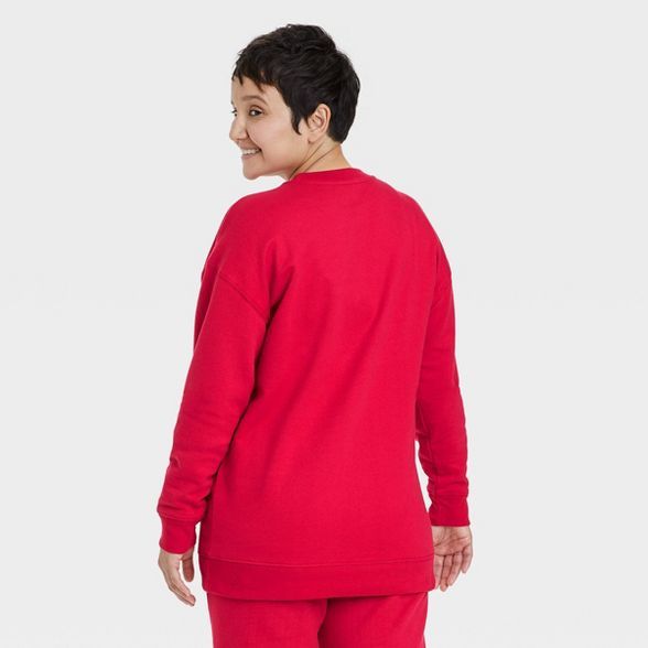 Adult Unisex Disney Mickey and Friends Family Holiday Graphic Sweatshirt - Red | Target
