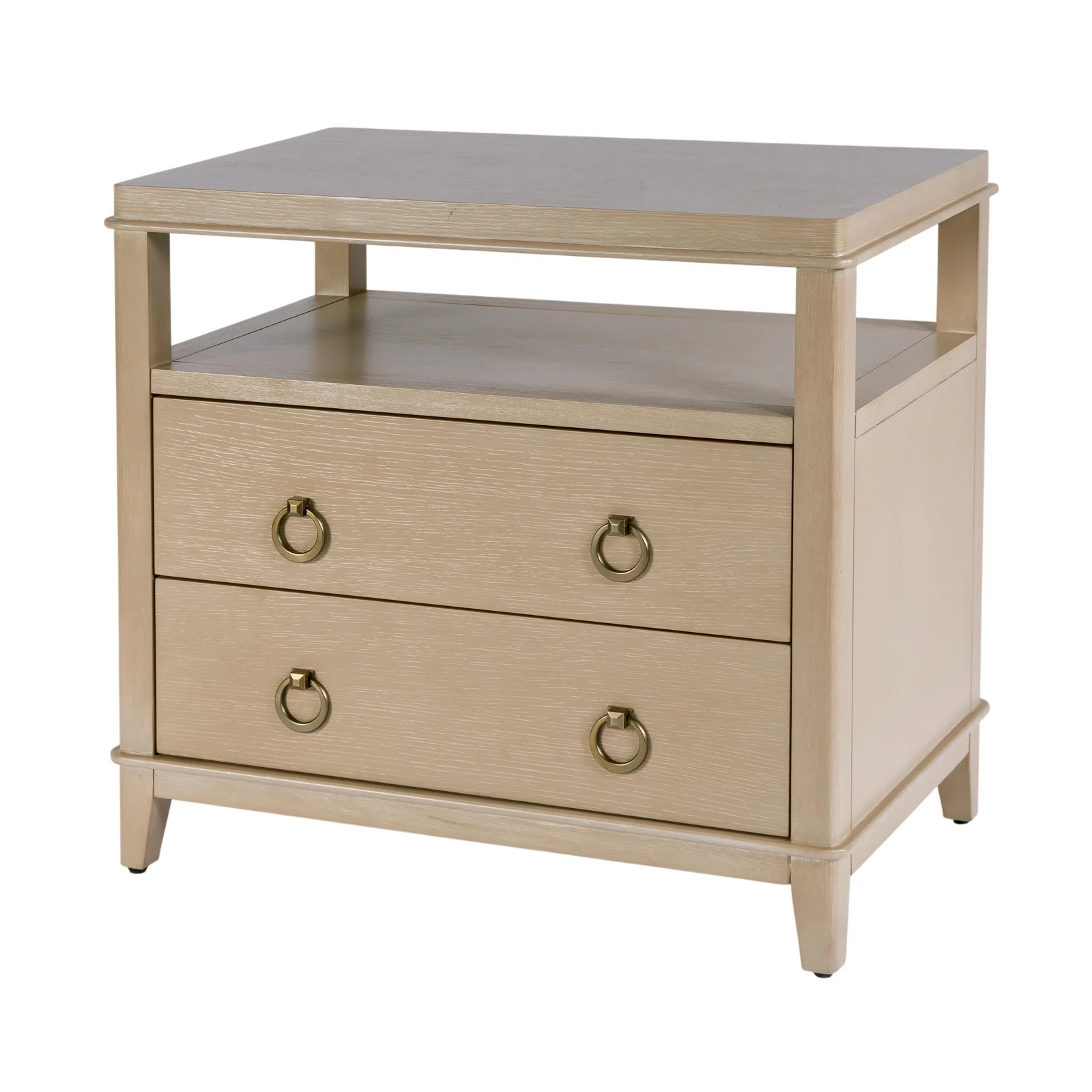 Highbury 28 in. W Rectangular Wood 2 Drawer Nightstand, Smooth White | Birch Lane