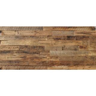 Reclaimed Barn Wood Brown 3/8 in. Thick x 3.5 in. Width x Varying Length Solid Hardwood Wall Plank (20 sq. ft./case) | The Home Depot