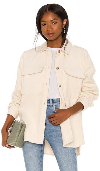 Mona Cord Overshirt in Off White Cord | Revolve Clothing (Global)
