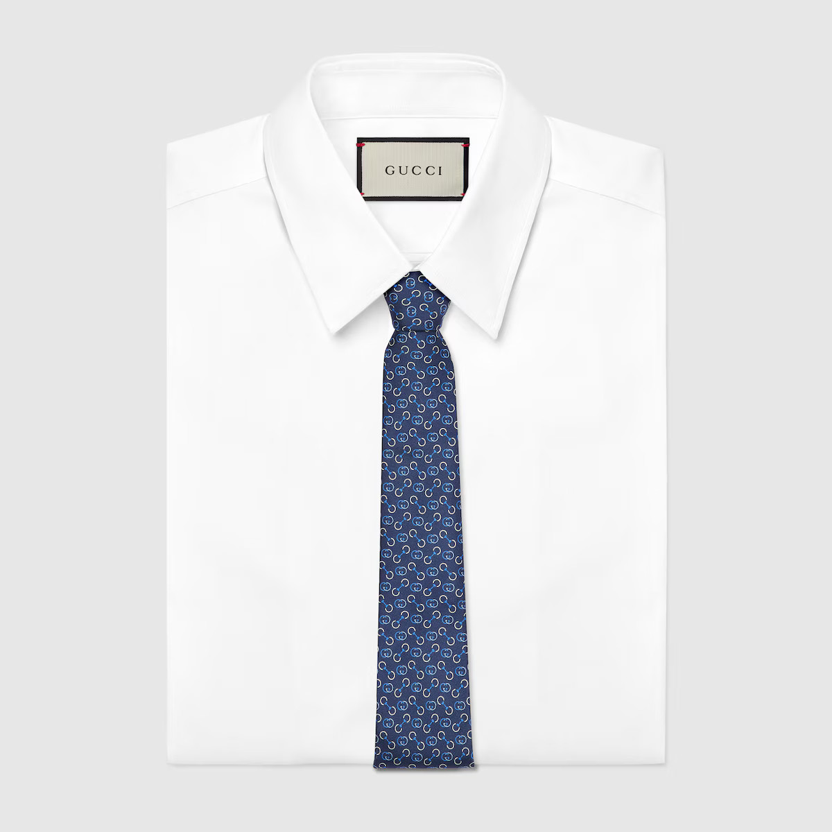 Stirrup Interlocking G print silk tie | Gucci (US)