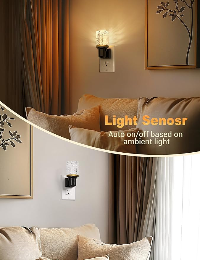 JandCase LED Night Light, Dimmable Night Lights Plug into Wall, Modern Nightlight with Auto On Of... | Amazon (US)