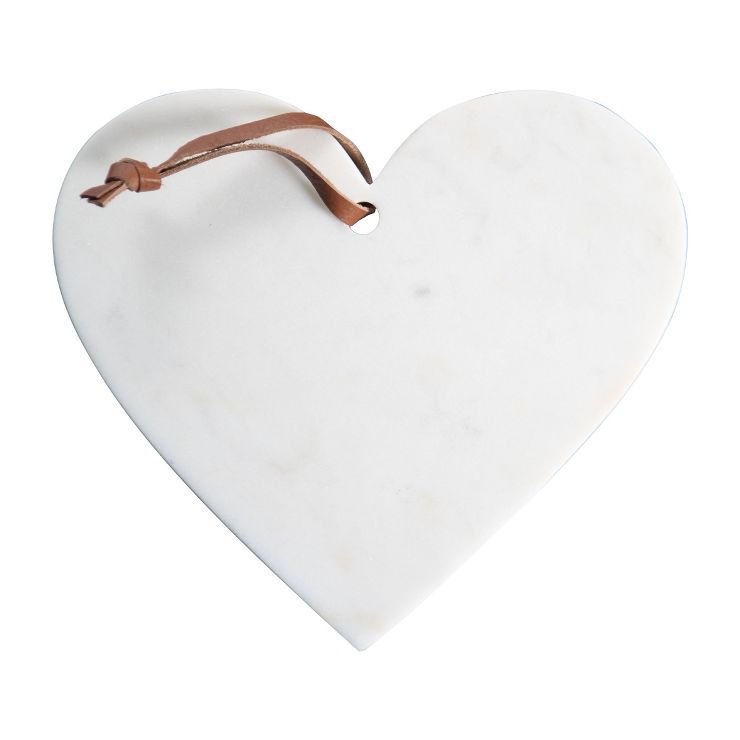 White Marble Heart Shaped Kitchen Serving Cutting Board - Foreside Home & Garden | Target
