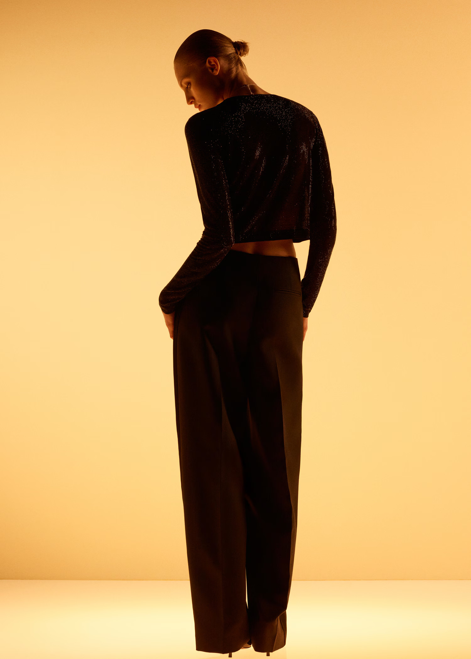 Cropped sweater with crystals - Women | MANGO United Kingdom | MANGO (UK)