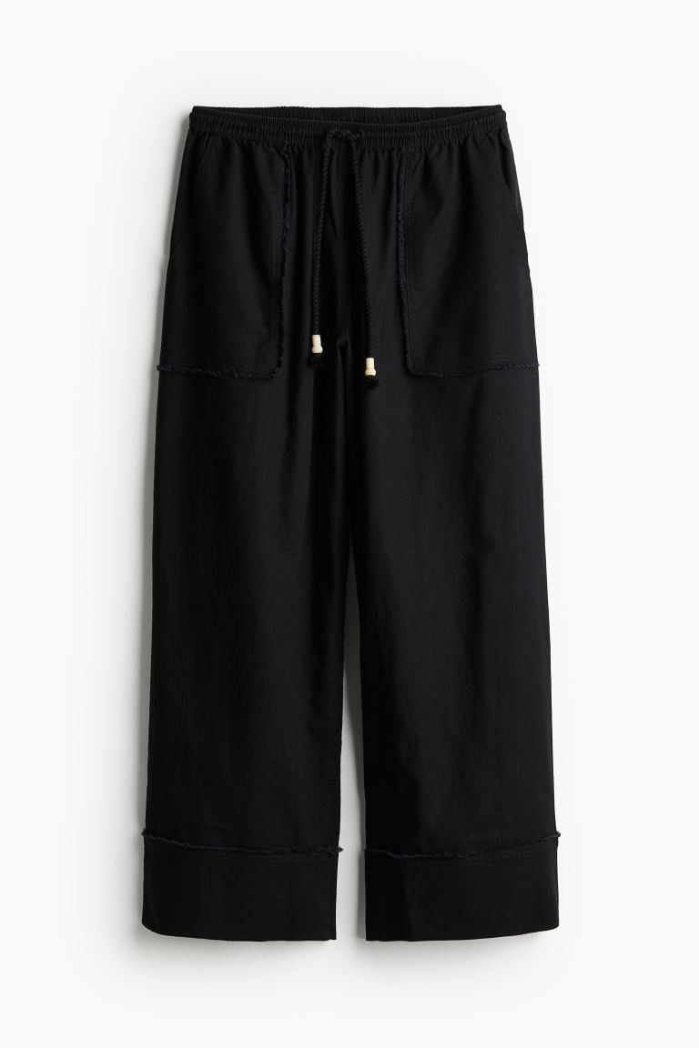 Wide linen-blend trousers | H&M (UK, MY, IN, SG, PH, TW, HK)