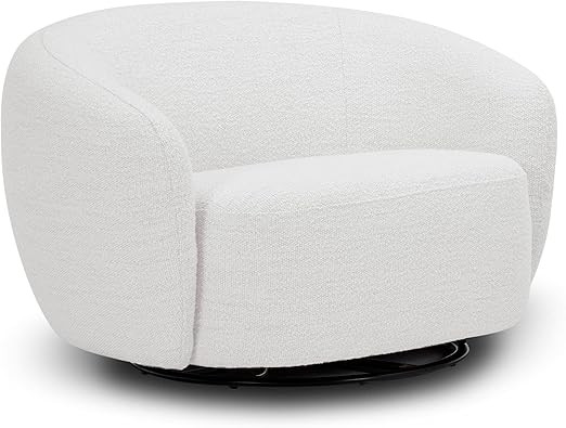 Limari Home Lotte Collection Modern Living Room Fabric Upholstered Swivel Accent Chair, Cream | Amazon (US)