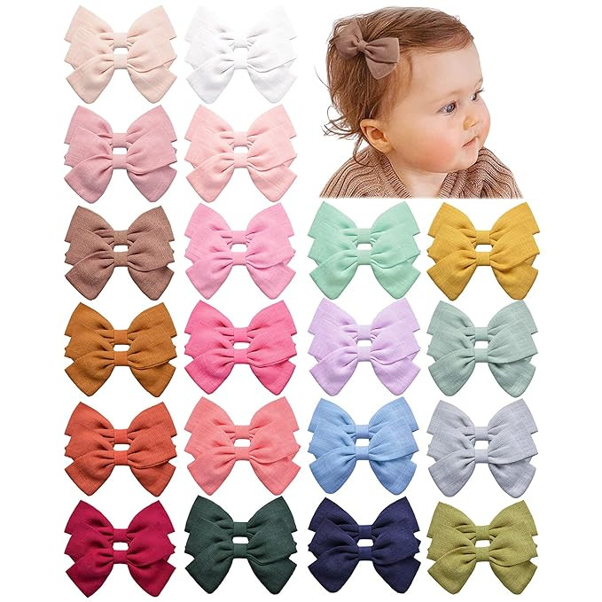 Prohouse 40 PCS Baby Girls Hair Clips Fully Lined Non Slip For Infant Fine Hair Bows Barrettes fo... | Amazon (US)
