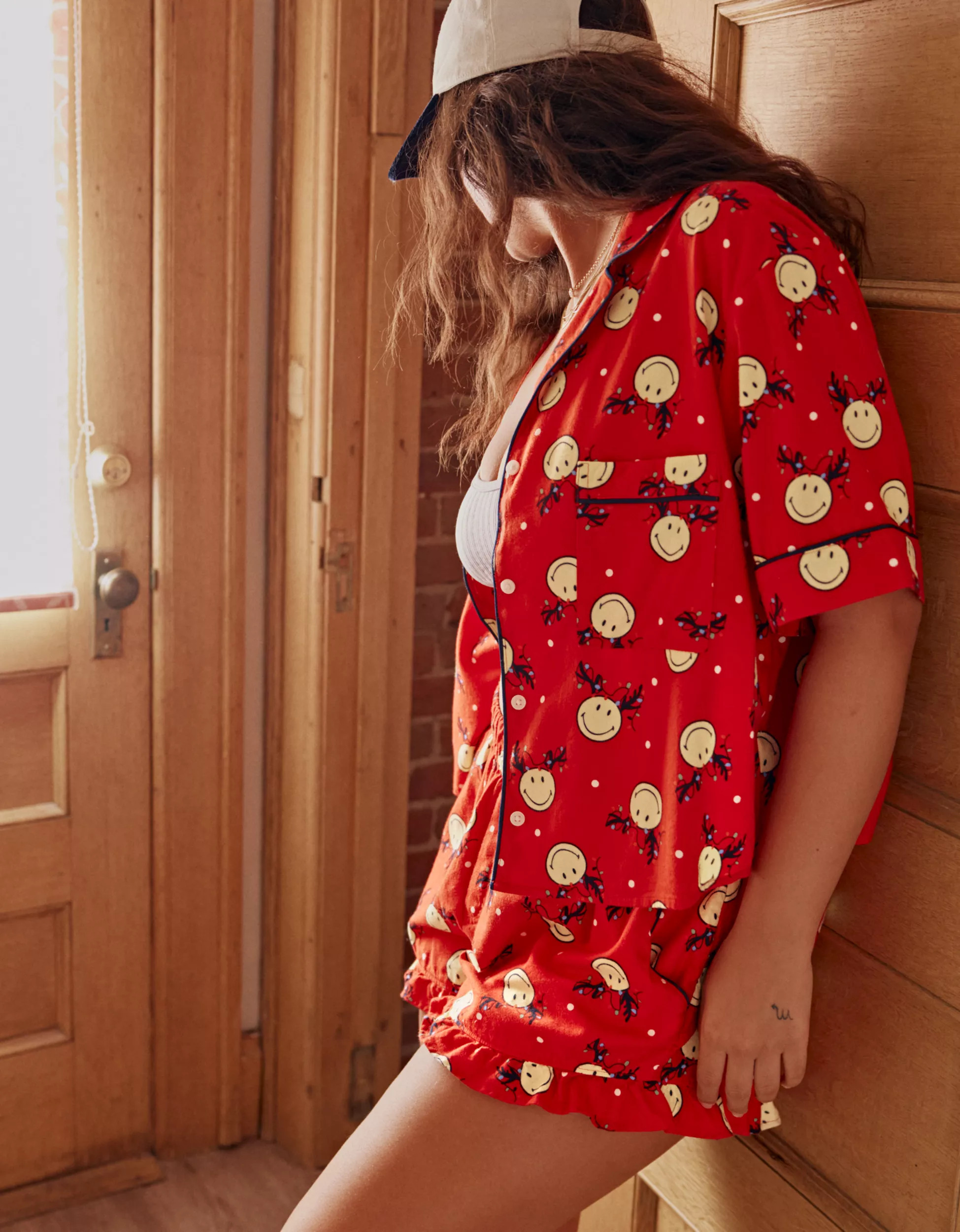 Aerie Smiley® Flannel Pajama Shirt | Aerie