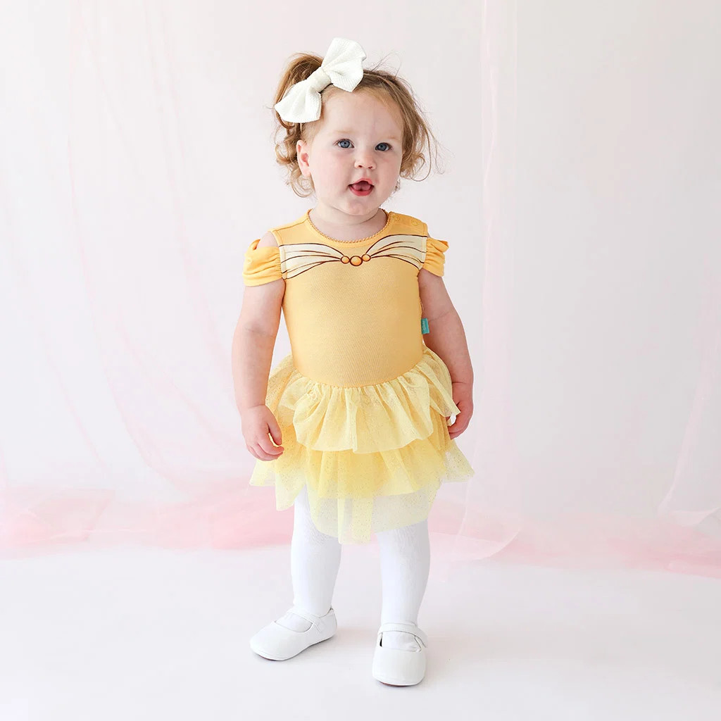 Disney Belle Tulle Bodysuit Dress 0-3 months / Yellow | Posh Peanut