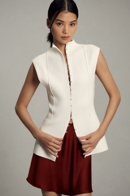 By Anthropologie Mock-Neck Sleeveless Cardigan Sweater | Anthropologie (US)