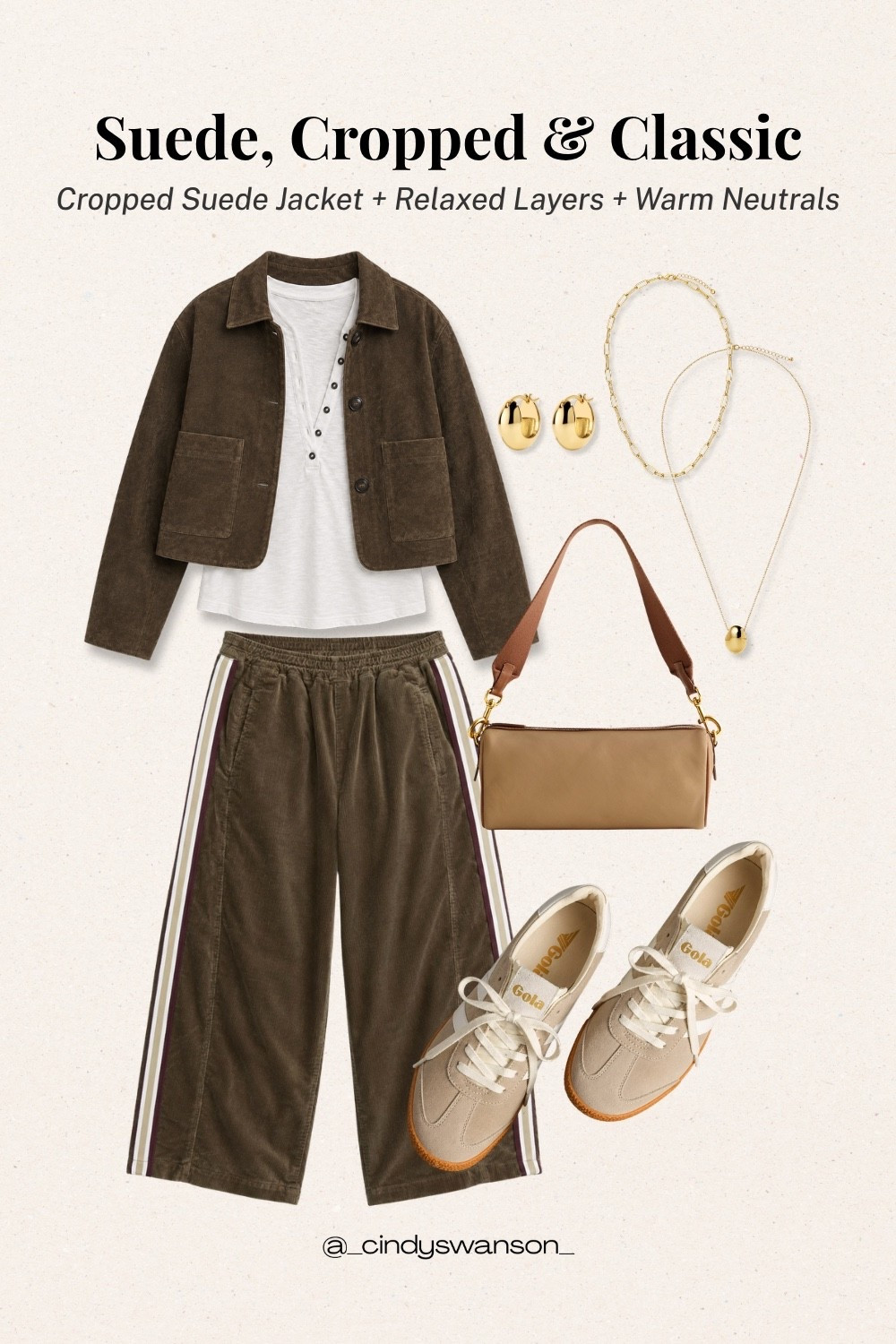This cropped suede jacket is such a beautiful way to add texture and warmth to a simple outfit. Paired with relaxed side-stripe pants, a classic tee, and neutral sneakers, it feels comfortable, polished, and a little unexpected.

💡 LTK MADE EASY
❤️ Heart = Support my posts!
🔖 Save = Get sale & restock alerts
📋 Lists = Keep favorites organized
📲 Share = Send lists and products to a friend. Hello, Christmas List!
💬 Comment = Ask me anything about what I’m wearing.:-)

#LTKootd #LTKOver40 #LTKTravel