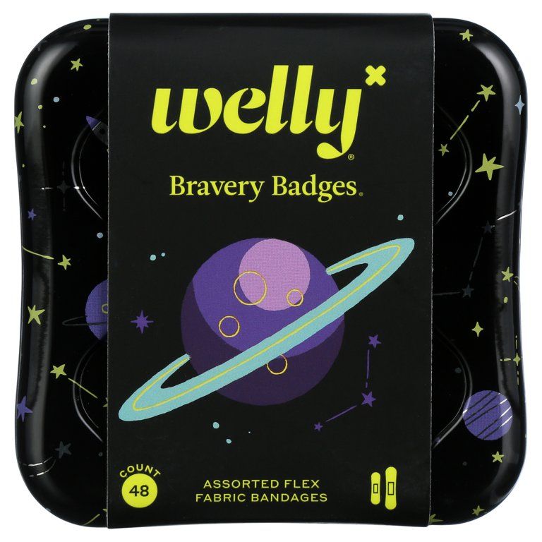 Welly Space Bravery Badges, Assorted Flex Fabric Bandages, 48 CT | Walmart (US)
