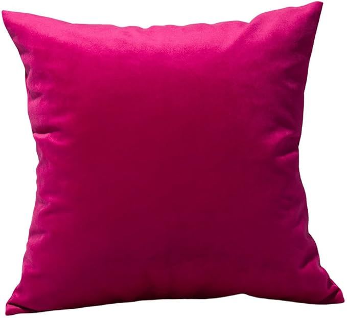 TangDepot Solid Velvet Throw Pillow Cover/Euro Sham/Cushion Sham, Super Luxury Soft Pillow Cases,... | Amazon (US)