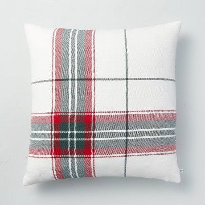 24" x 24" Holiday Plaid Throw Pillow Red/Green - Hearth & Hand™ with Magnolia | Target