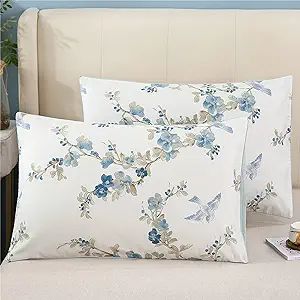 YOU SA Flowers and Birds Print Pillow Covers Bed Pillowcases Envelope Closure End Pillow Encaseme... | Amazon (US)