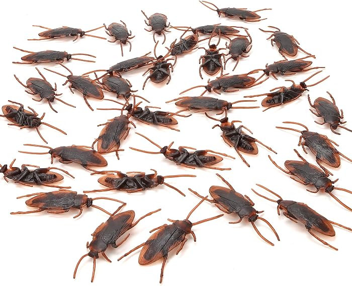 Riomeira Ultra-Realistic Plastic Cockroaches (35PCS) - 2.6" Large Fake Roaches for April Fool's D... | Amazon (US)