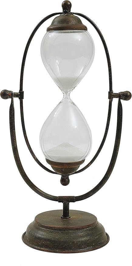 Creative Co-Op Decorative Metal Hourglass with White Sand, Rust | Amazon (US)