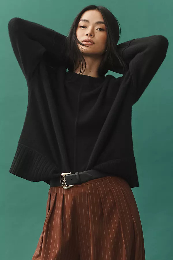 The Chandler Cashmere Crew-Neck Relaxed Pullover Sweater | Anthropologie (US)