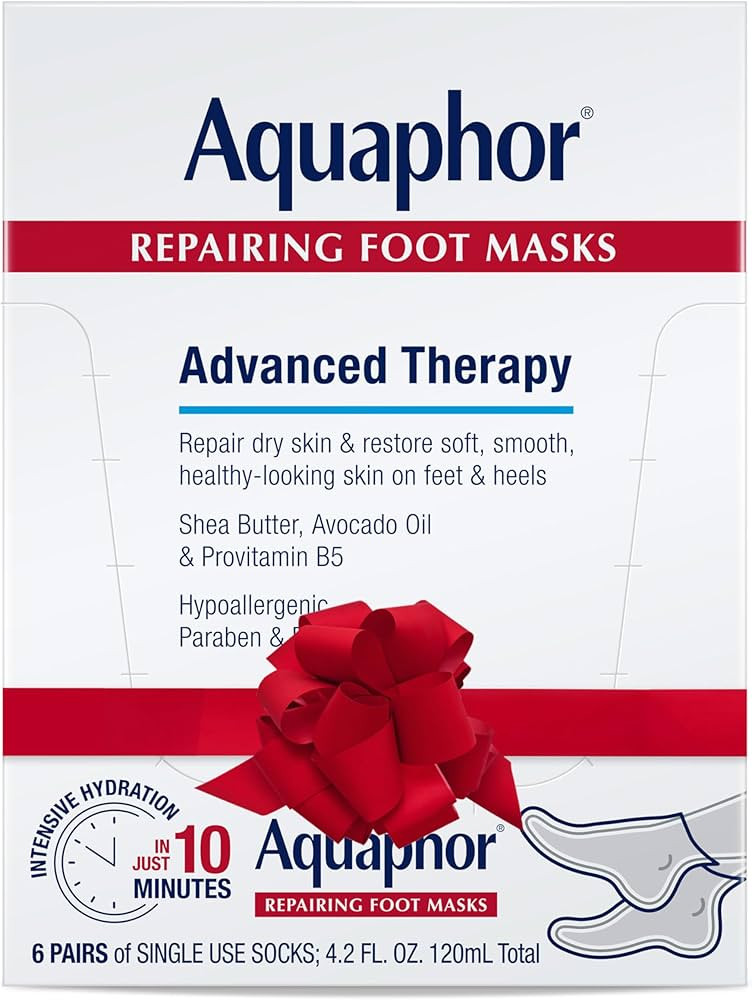 Aquaphor Repairing Foot Masks, Moisturizing Socks for Dry Feet with Avocado Oil and Shea Butter, ... | Amazon (US)