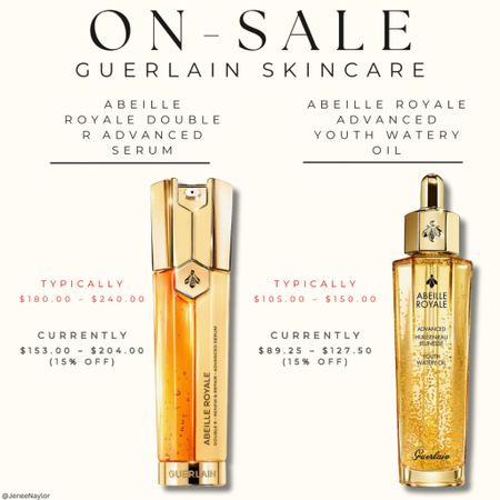 GUERLAIN SKINCARE ON SALE!

These are 2 of my favorite skincare products & its quite rare that they go on sale!! 

Shop them at Nordstrom’s if you’re in need of long-lasting, hydrating, high-quality skincare that leaves you feeling moisturized all day/night!

I would definitely recommend investing in both to get maximum results 🙌🏾

#LTKbeauty #LTKU
