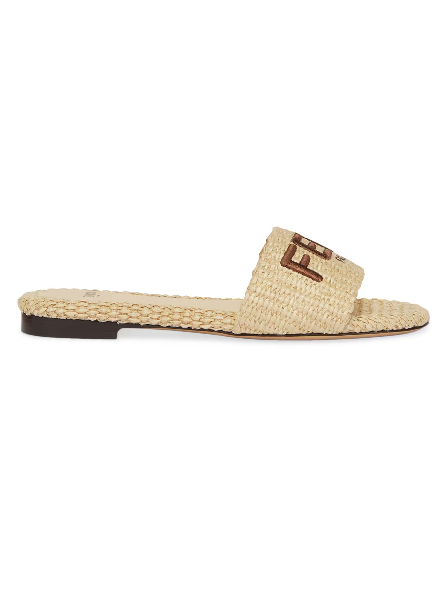 Signature Raffia Slides | Saks Fifth Avenue