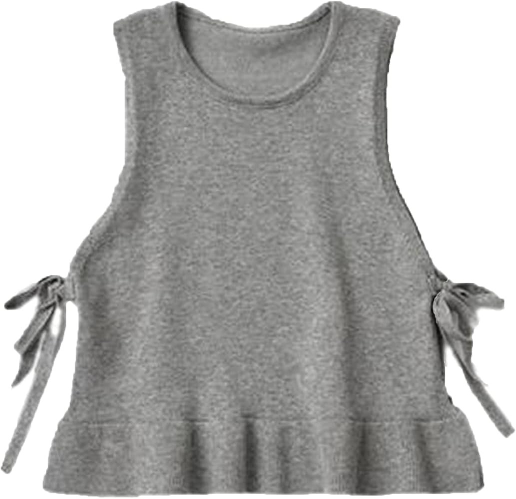 Yiqinyuan Children Knitted Vest Girls Sleeveless Sweater Solid Color Girls Waistcoat | Amazon (US)