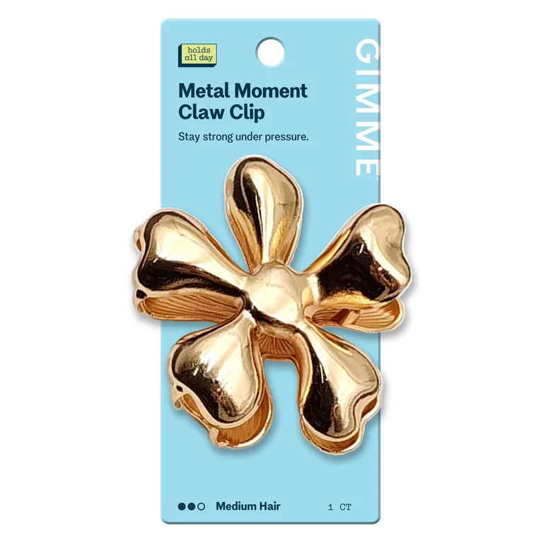 Gimme Beauty Gold Metal Flower Claw Clip for Medium Hair, 1 Count | Walmart (US)