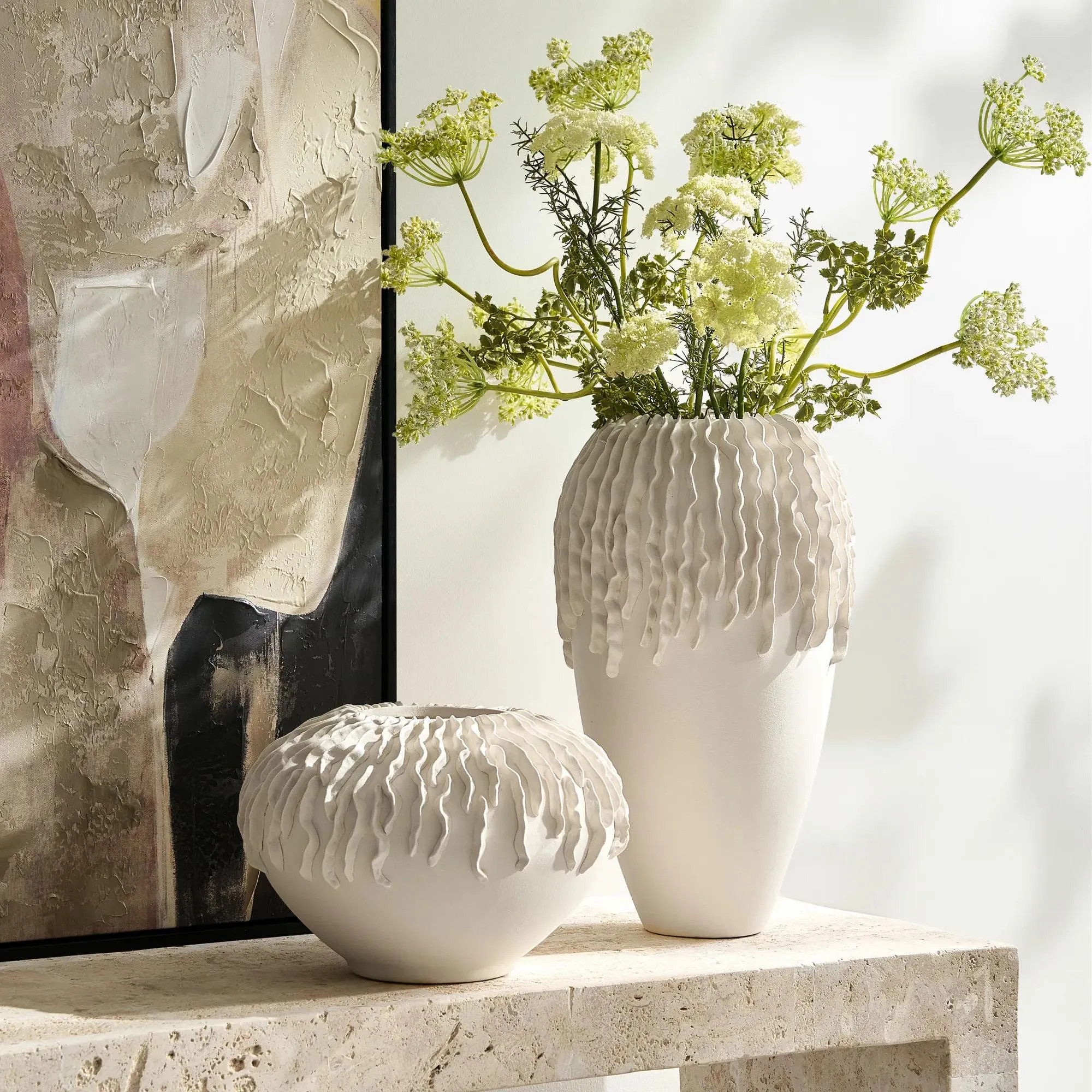 Madre Vase | Ivory | Décor | Z Gallerie | Large: 9.5"Diameter x 17"H | Handcrafted Porcelain | Z Gallerie