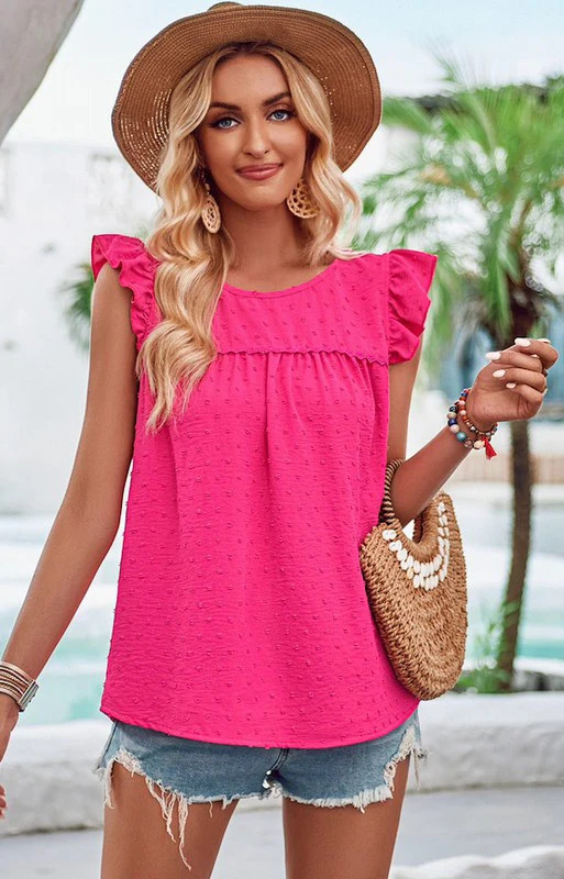 Swiss dot ruffled top | Charming Charlie