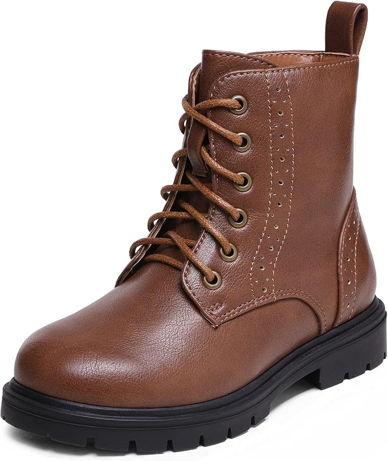 DREAM PAIRS Boys Girls Side Zipper Combat Ankle Boots(Toddler/Little Kid | Amazon (US)