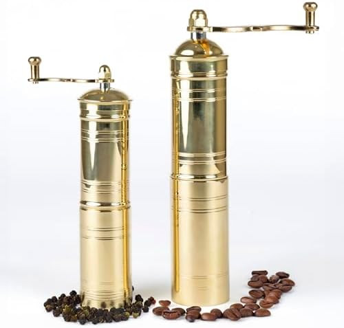 Set of Two Turkish Manual Coffee Grinders, Coffee Mill, Brass Coffee Grinders, Kitchen Decor, Pep... | Amazon (US)