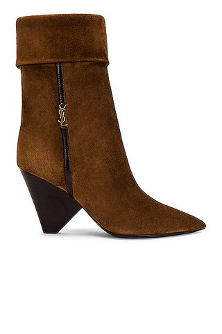 Saint Laurent Niki Booties in Brown | FWRD 