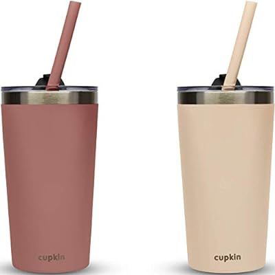 Stackable Stainless Steel Toddler Cups With Straws (EASY to Clean) - Set of 2 Powder Coated Vacuu... | Amazon (US)