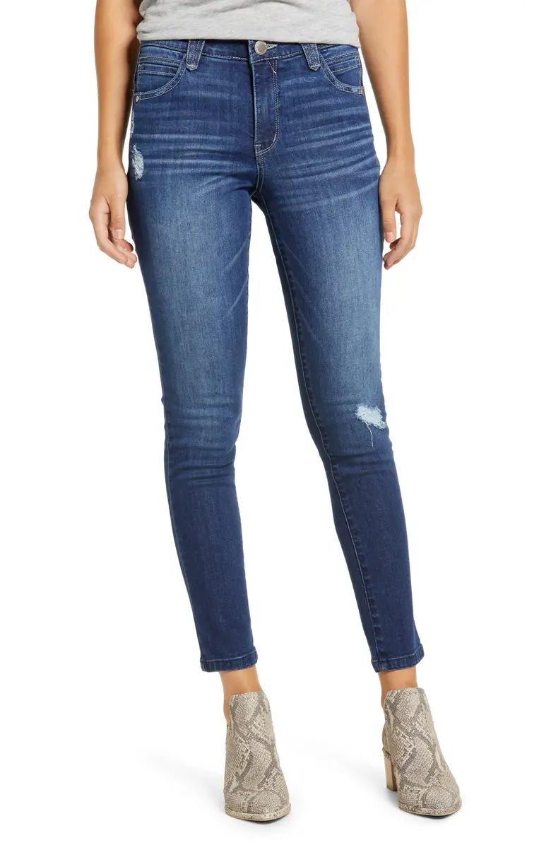 Wit & Wisdom Ab-Solution Distressed High Waist Ankle Jeans (Regular & Petite) (Nordstrom Exclusiv... | Nordstrom